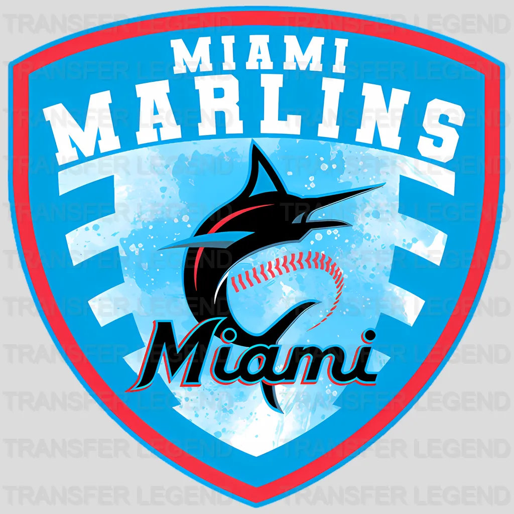 Miami Marlins MLB Classic Shield Logo Badge - DTF Iron On Transfer
