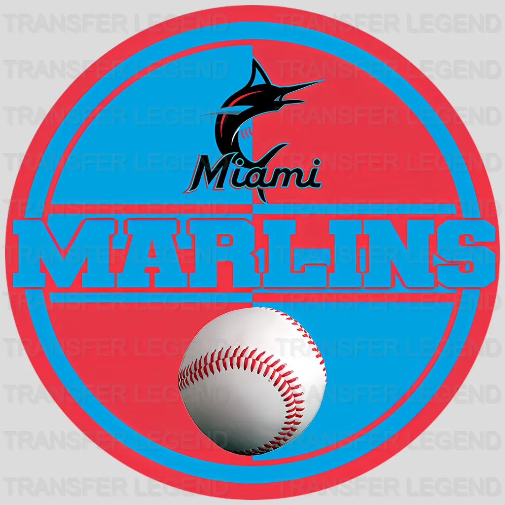 Miami Marlins MLB Neon Light Bar Sign Style - DTF Iron On Transfer