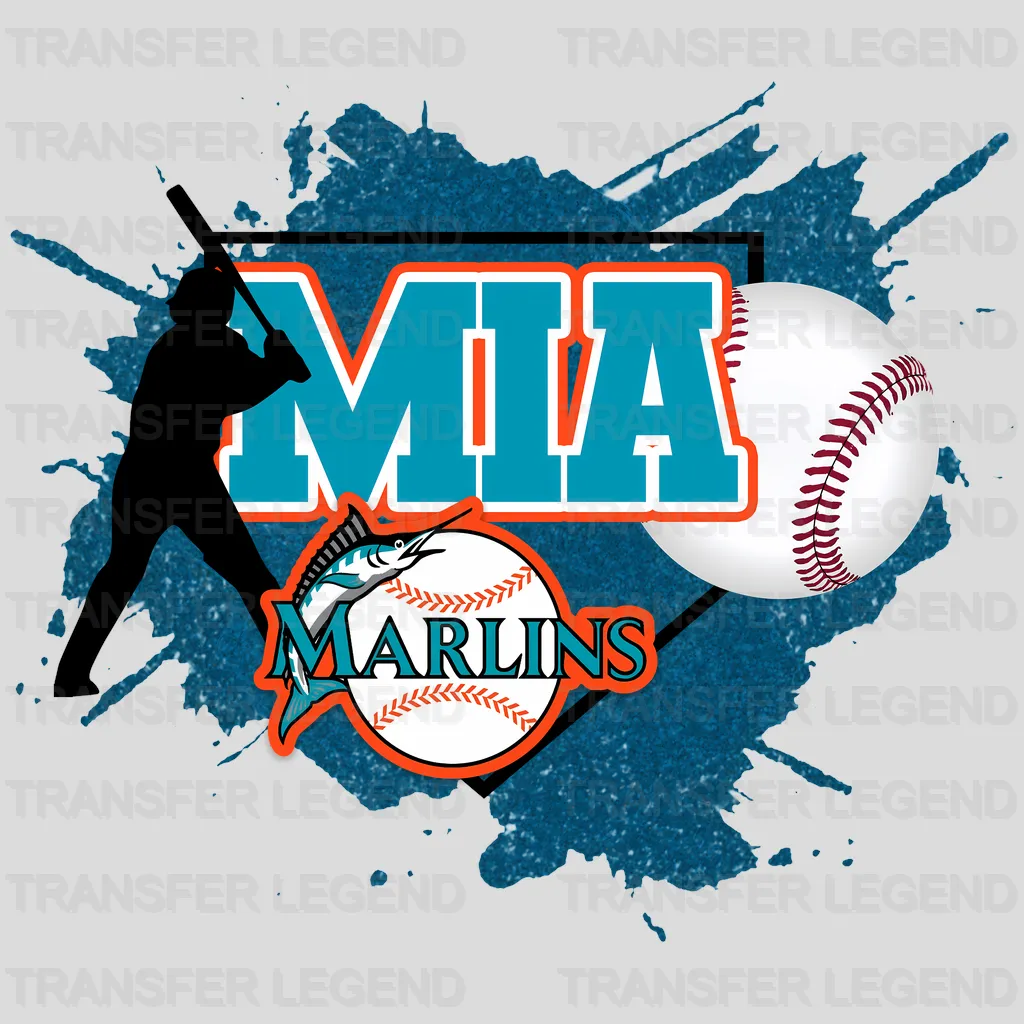 Miami Marlins MLB Mia DTF Iron On Transfer