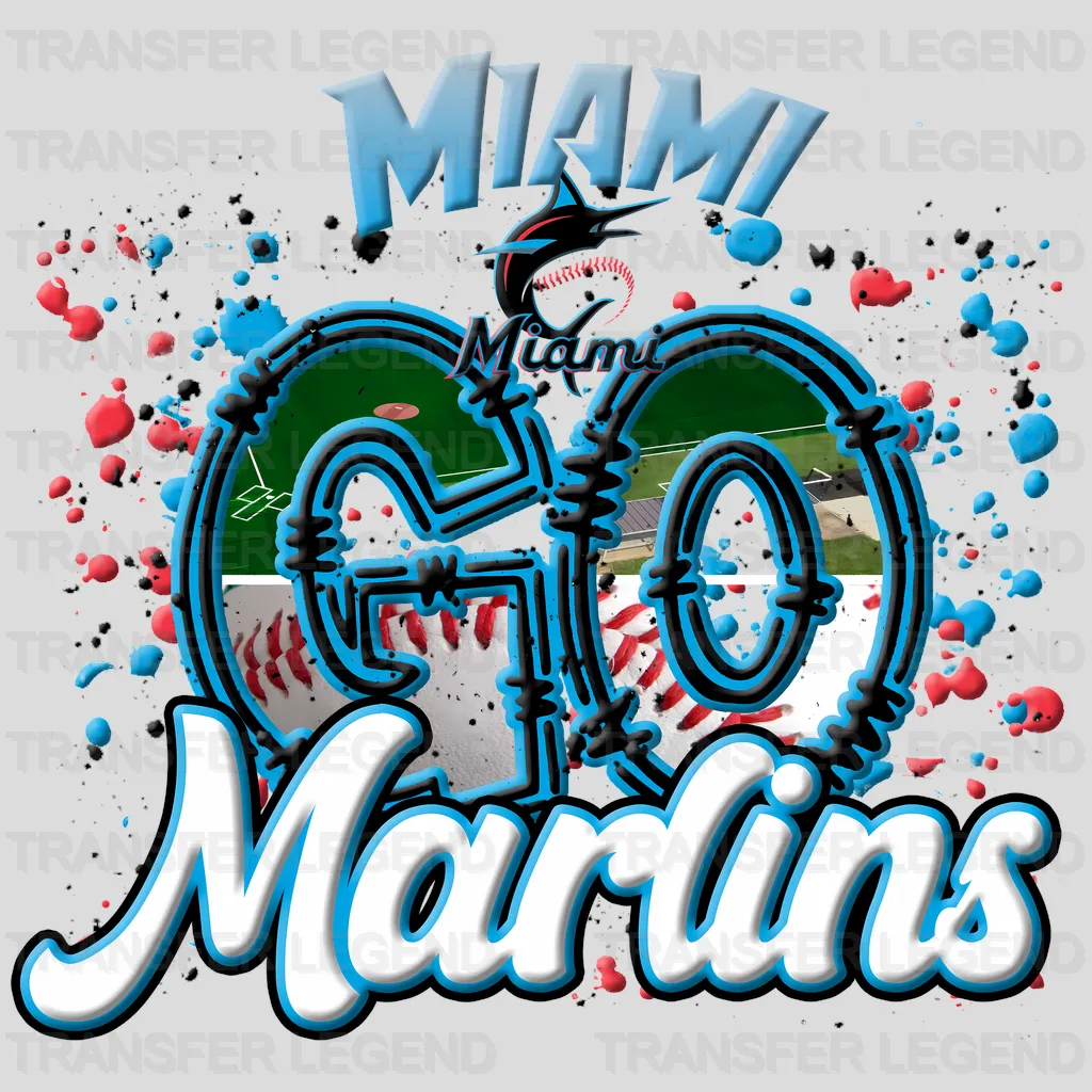 Miami Marlins MLB Go Marlins DTF Iron On Transfer