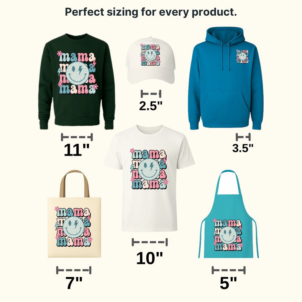 Mama Mama Mama Smiley - Mothers Day - Funny Mom - Design - DTF heat transfer - transferlegend