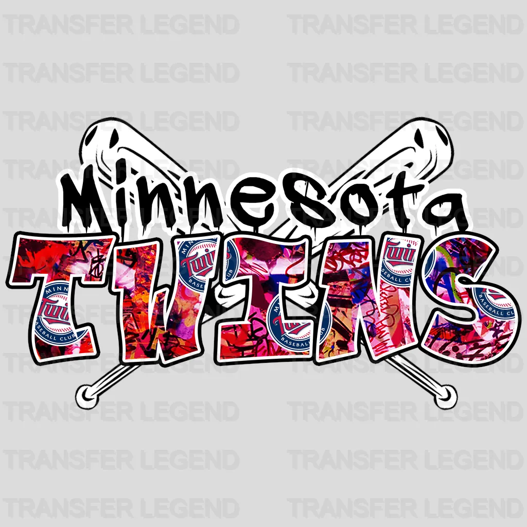 Minnesota Twins MLB Graffiti Wall Art Text Logo - DTF Iron On Transfer