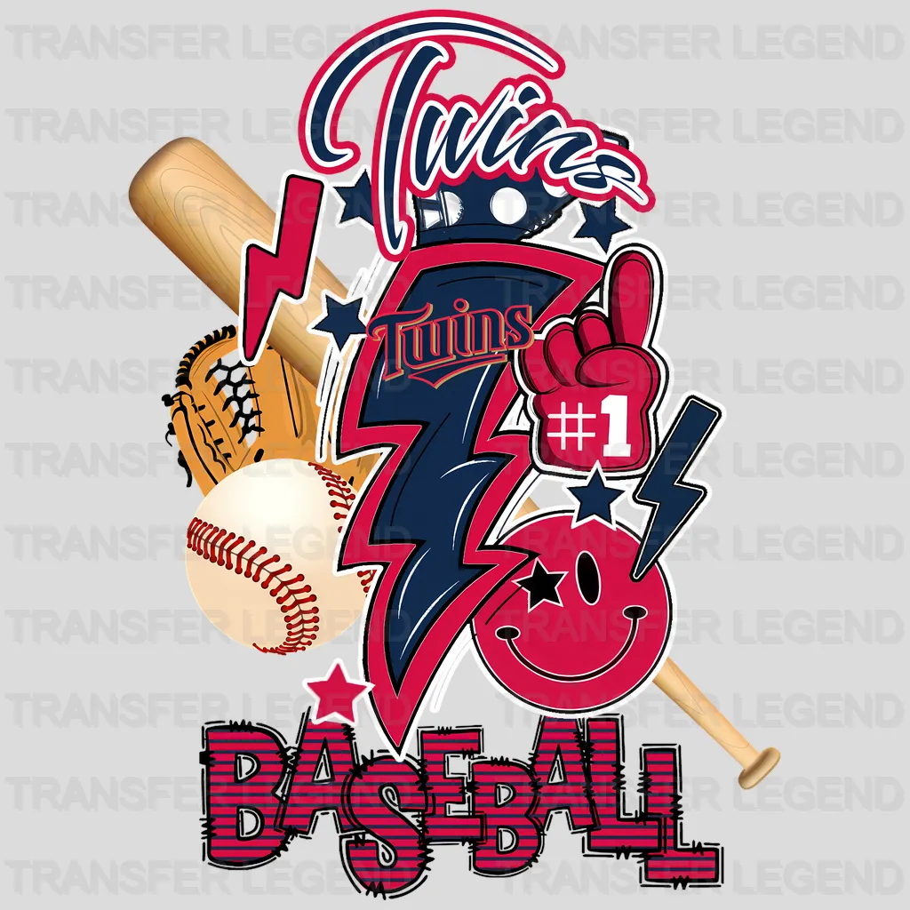 Minnesota Twins MLB Gear Composition - DTF Iron On Transfer