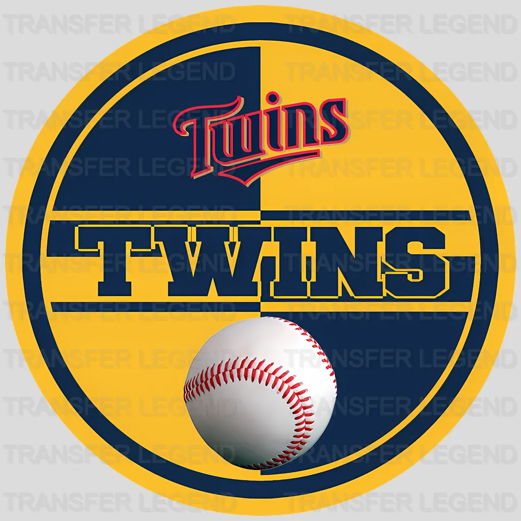 Minnesota Twins MLB Circle Logo With Stitch - DTF Iron On Transfer
