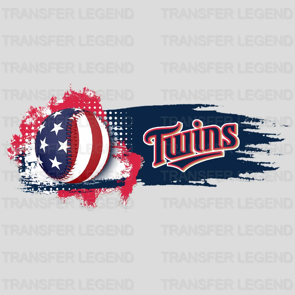 Minnesota Twins MLB Ripped Flag Effect Logo Graphic - DTF Iron On Transfer