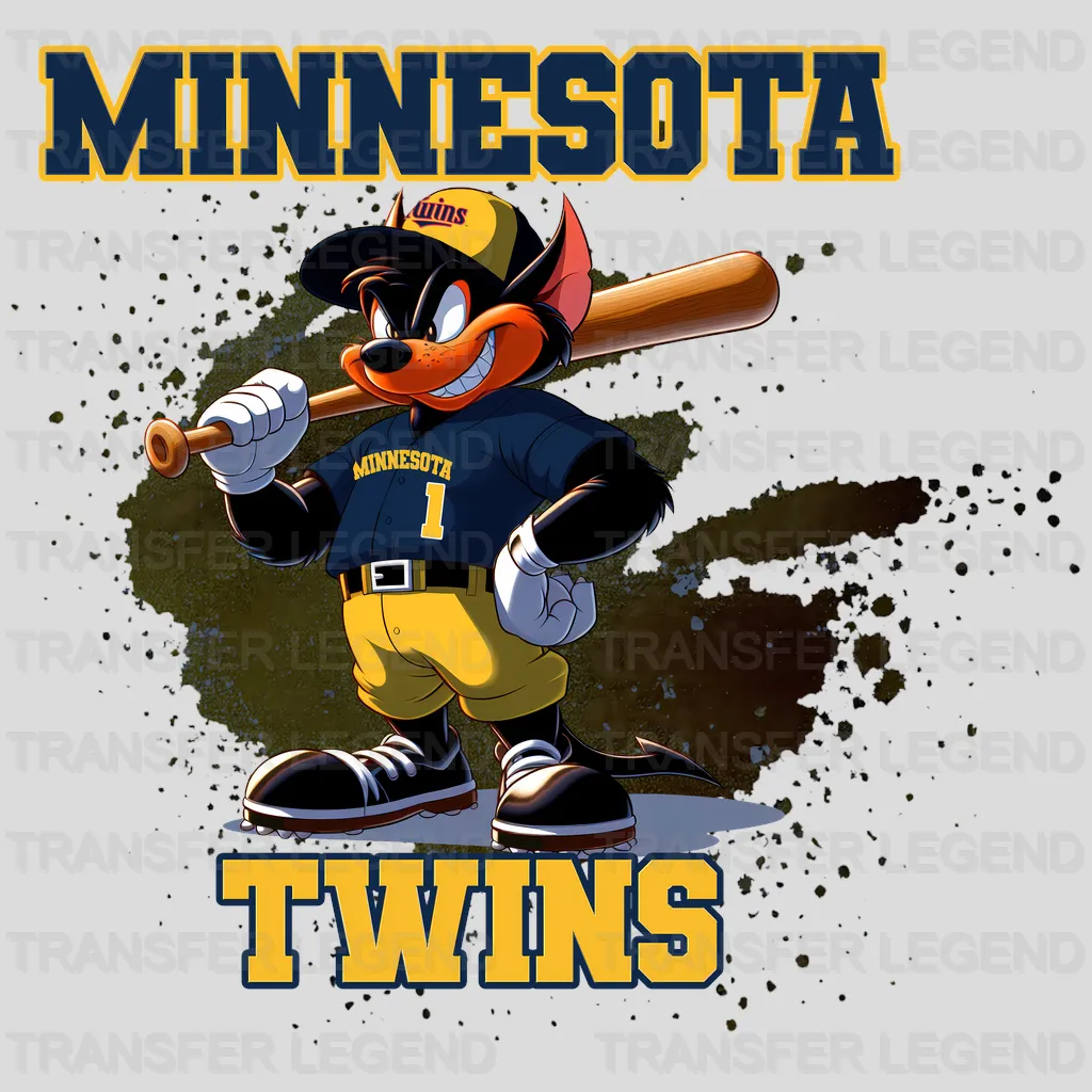 Minnesota Twins MLB Cartoon Kid Player Batting - DTF Iron On Transfer
