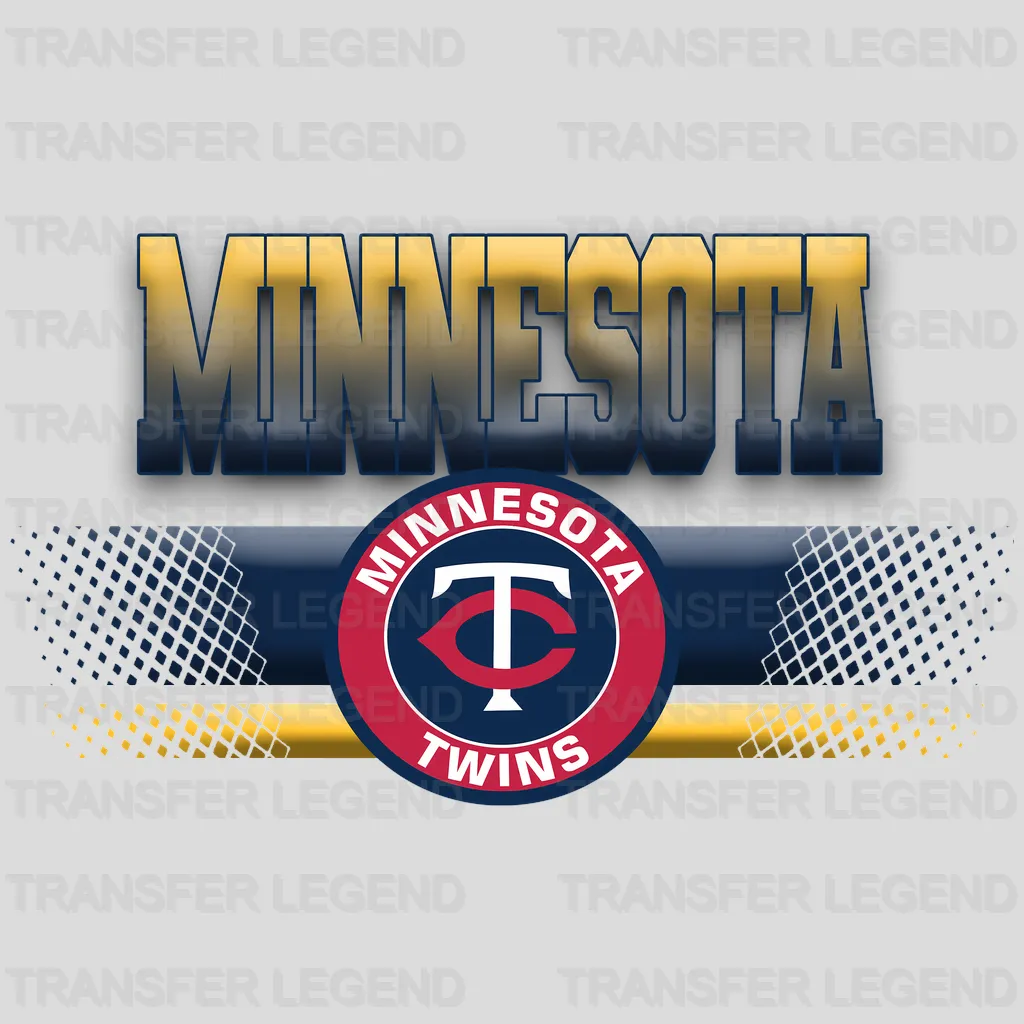 Minnesota Twins MLB Metallic Bar Logo - DTF Iron On Transfer