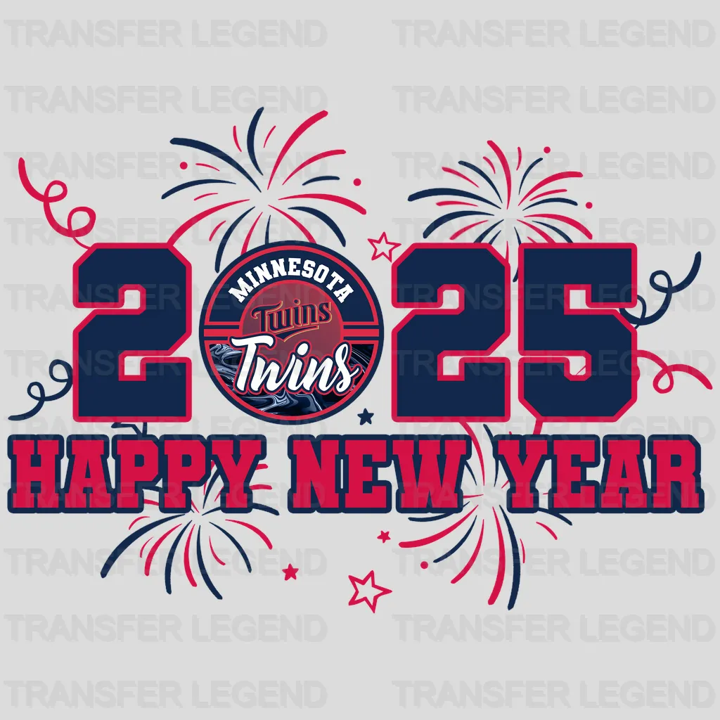 Minnesota Twins MLB 2025 Happy New Year DTF Iron On Transfer