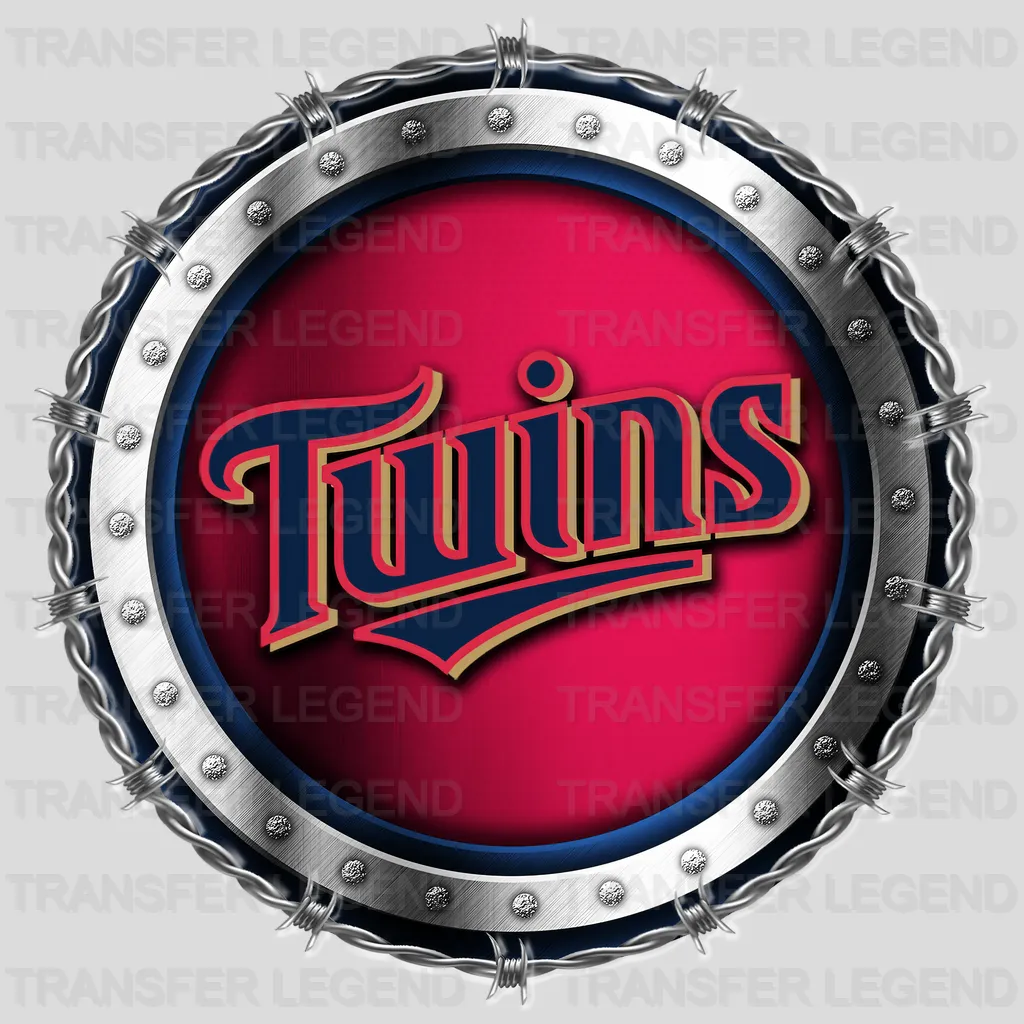 Minnesota Twins MLB Chrome Metal Circle Badge 3D - DTF Iron On Transfer