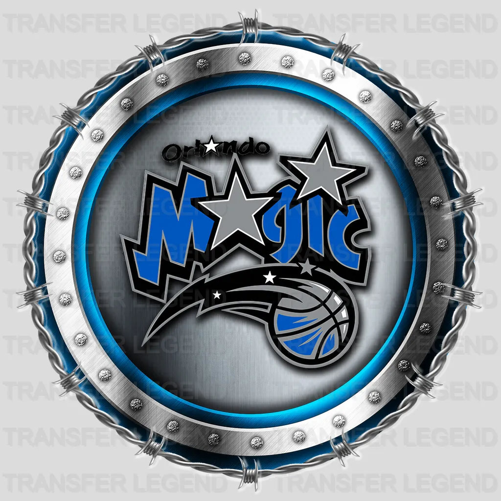Orlando Magic NBA Chrome Metal Circle Badge 3D - DTF Iron On Transfer