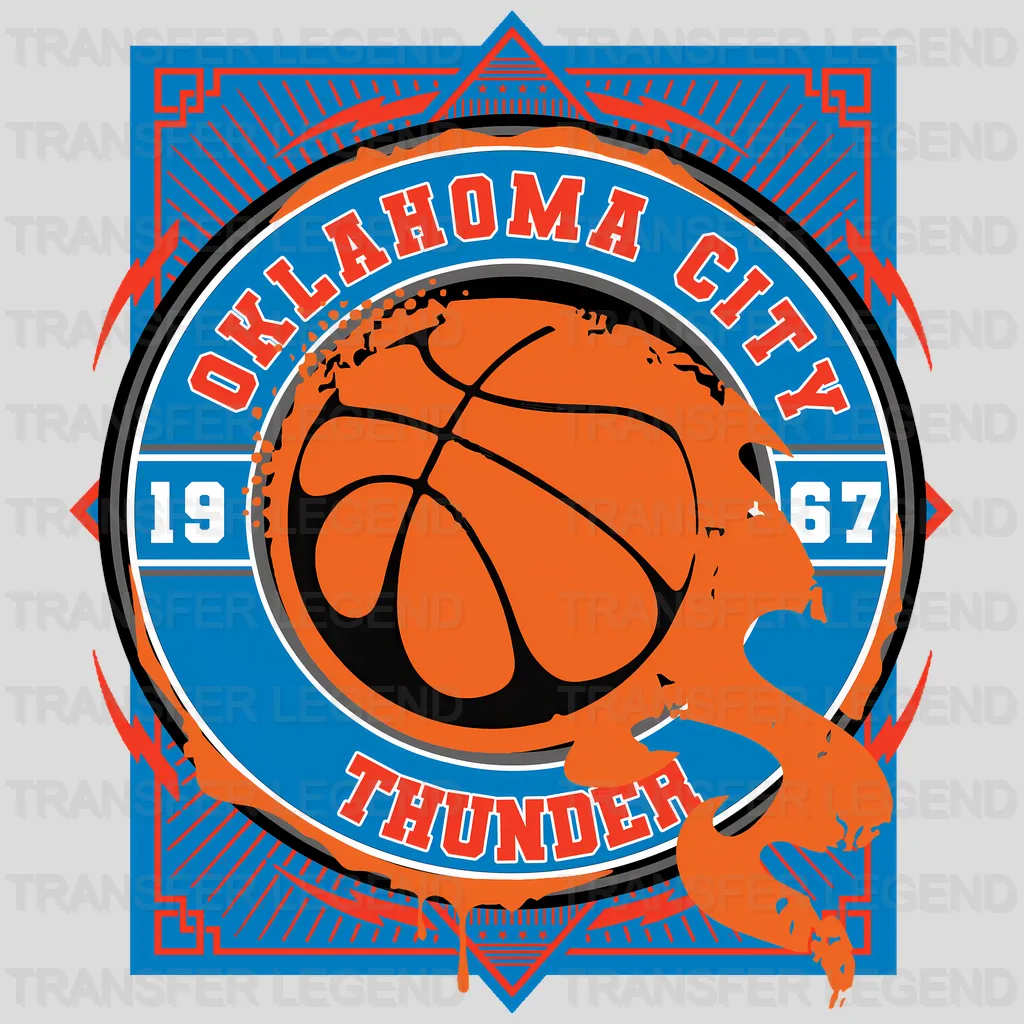 Oklahoma City Thunder NBA Orange Shape Logo Art - DTF Iron On Transfer