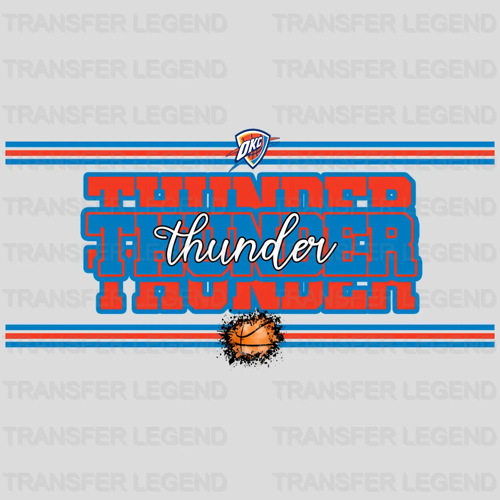 Oklahoma City Thunder NBA Text Logo Strip Banner - DTF Iron On Transfer