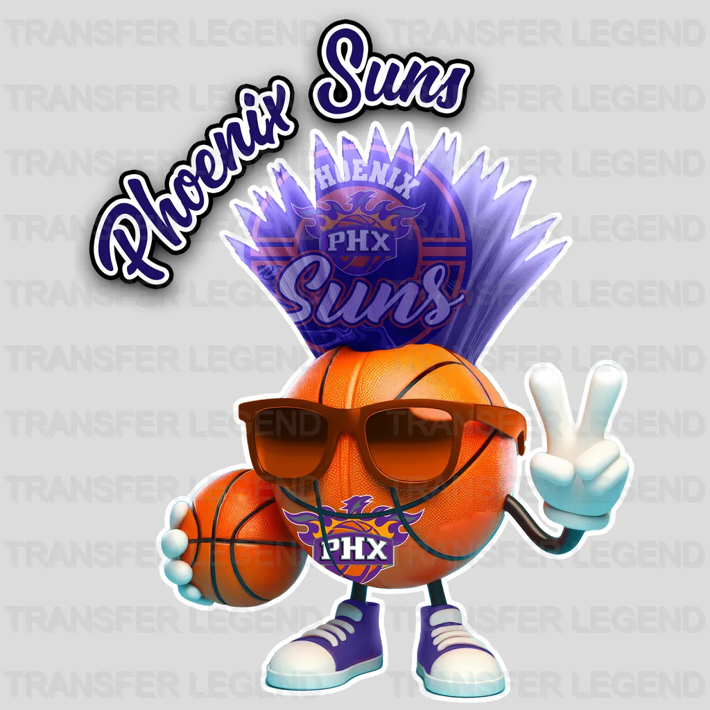 Phoenix Suns NBA Cool Cartoon Character - DTF Iron On Transfer