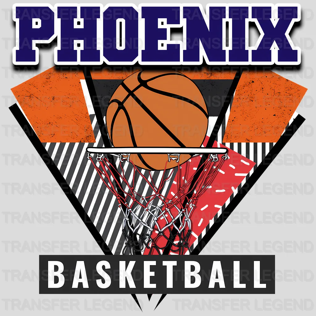 Phoenix Suns NBA Triangle Geometric Art - DTF Iron On Transfer