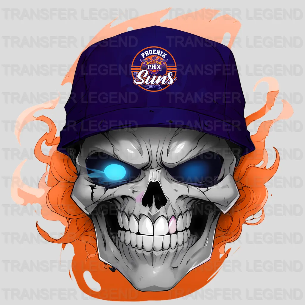 Phoenix Suns NBA Skull With Cap & Smoke Effect - DTF Iron On Transfer