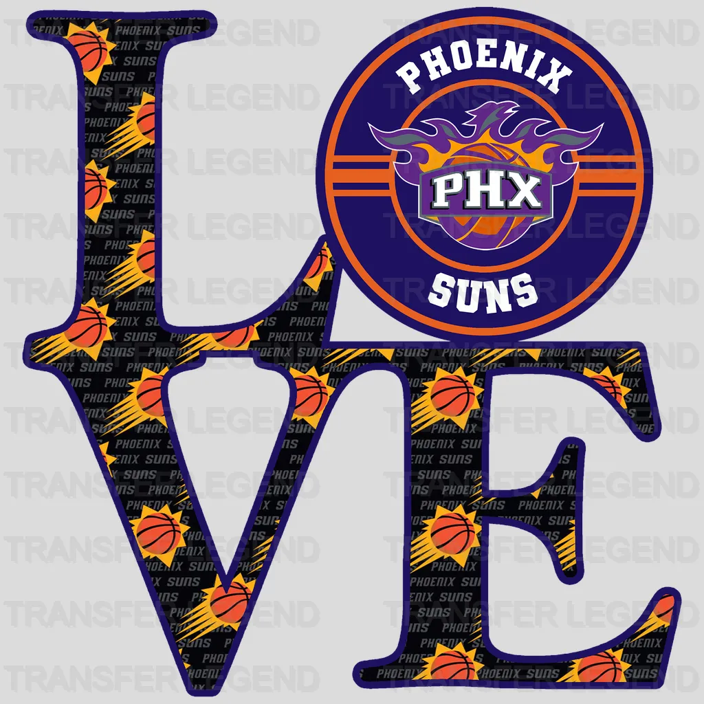 Phoenix Suns NBA Love DTF Iron On Transfer