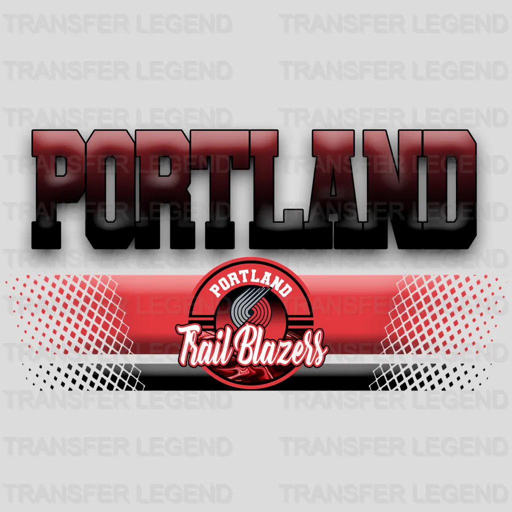 Portland Trail Blazers NBA Text Logo Red Gradient - DTF Iron On Transfer