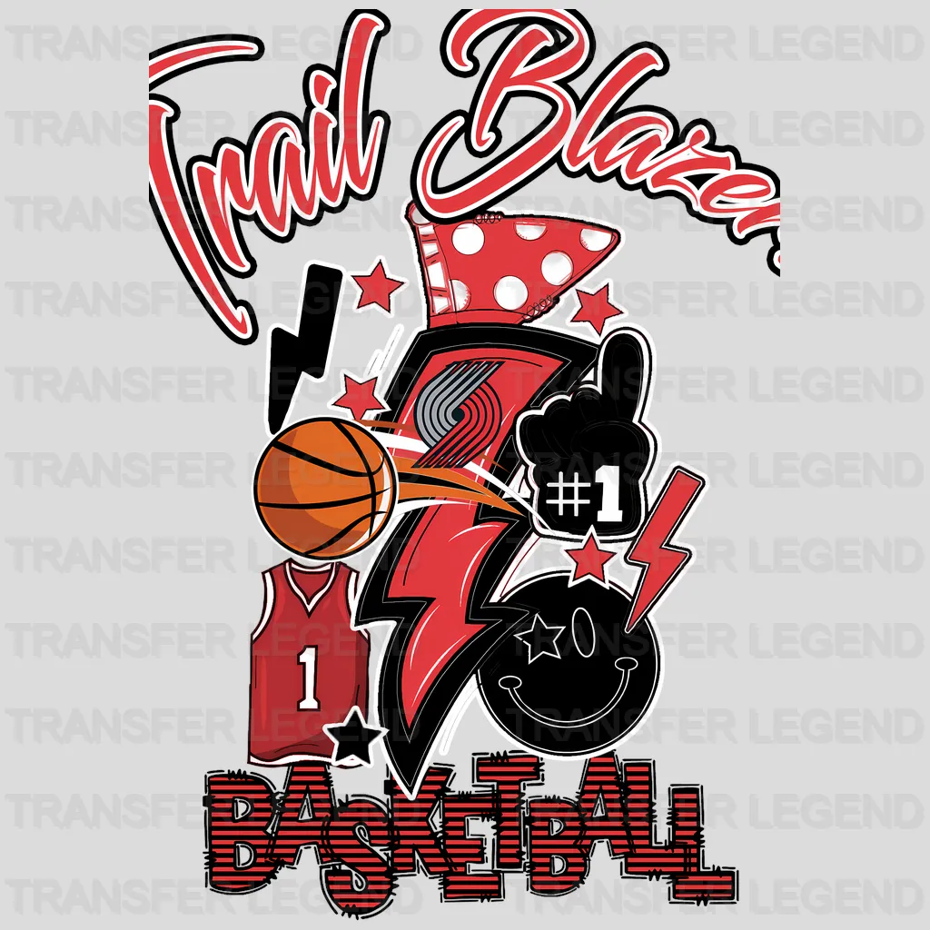 Portland Trail Blazers NBA Cute Girl Player Cartoon - DTF Iron On Transfer