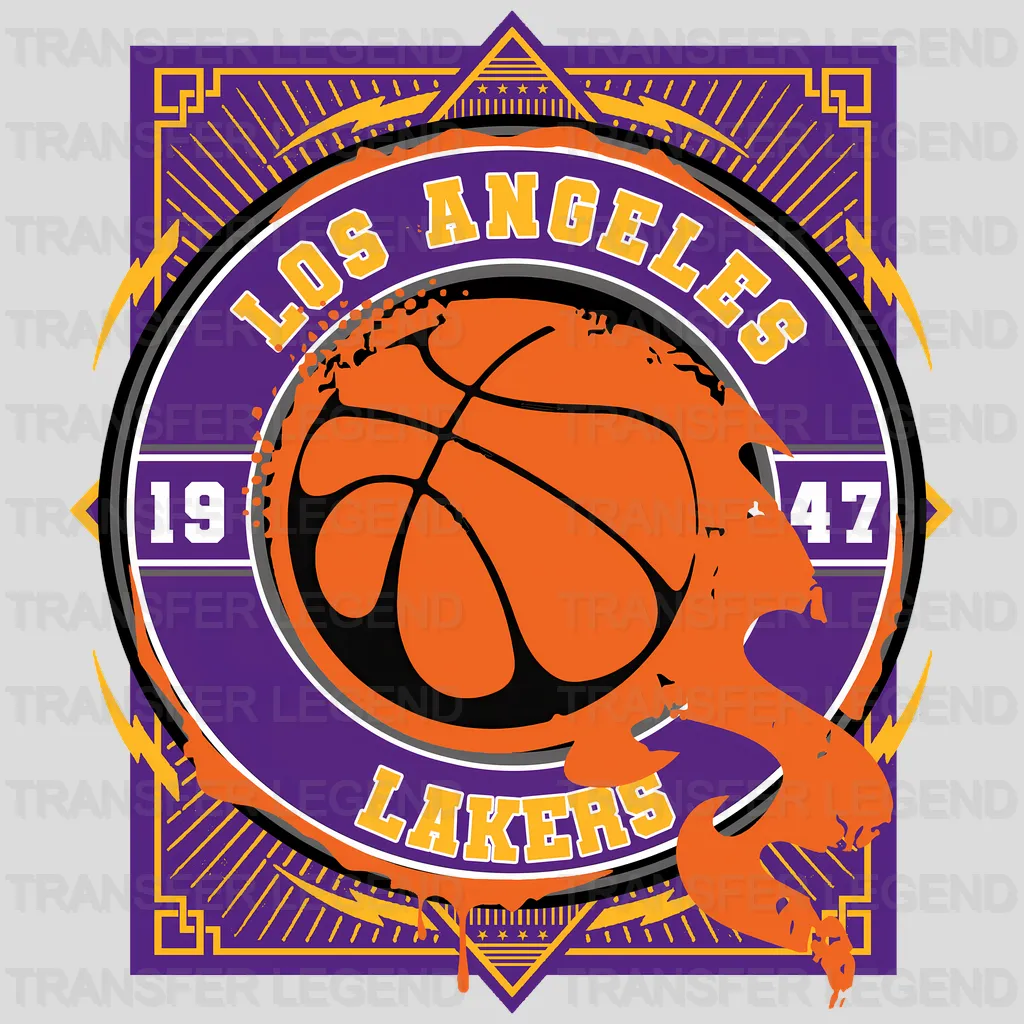 Los Angeles Lakers NBA Purple Shape Logo Art - DTF Iron On Transfer