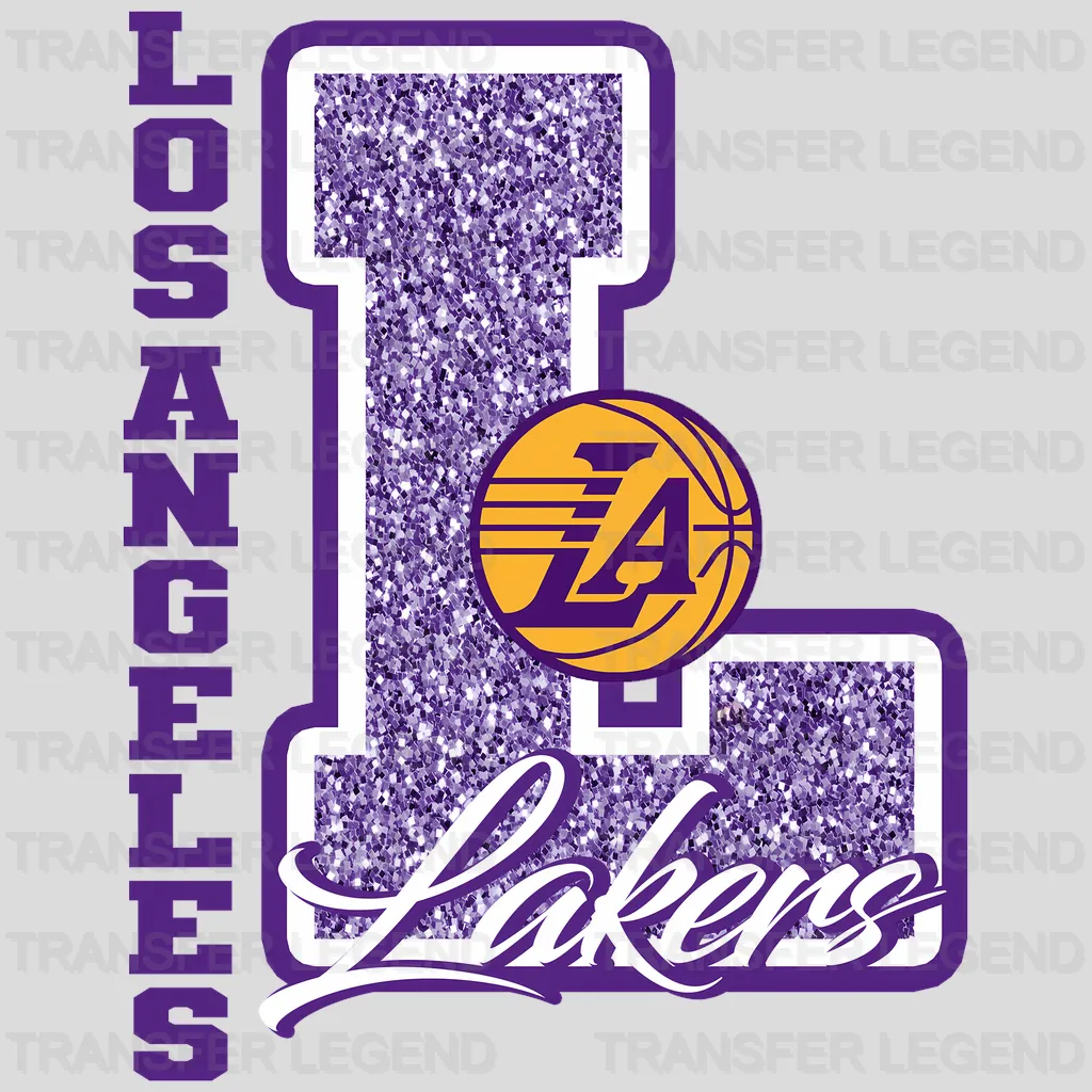 Los Angeles Lakers NBA Glitter Chenille Letter L Logo - DTF Iron On Transfer