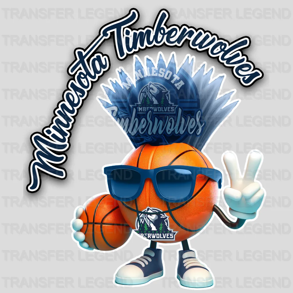 Minnesota Timberwolves NBA Cool Cartoon Character - DTF Iron On Transfer