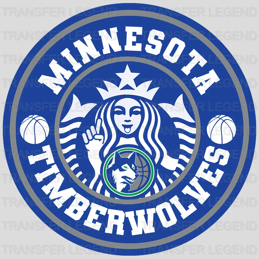 Minnesota Timberwolves NBA Coffee Logo Parody Emblem - DTF Iron On Transfer