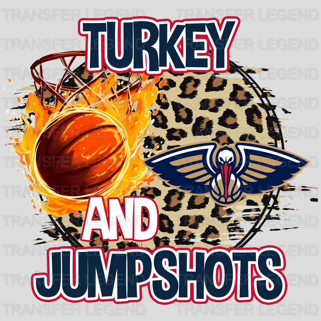 New Orleans Pelicans NBA New Orleans Turkey And Jumpshots DTF Iron On Transfer
