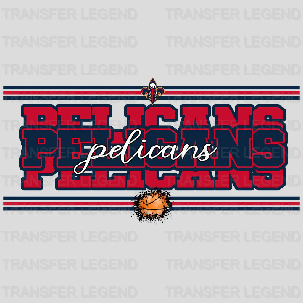 New Orleans Pelicans NBA Text Logo Strip Banner - DTF Iron On Transfer