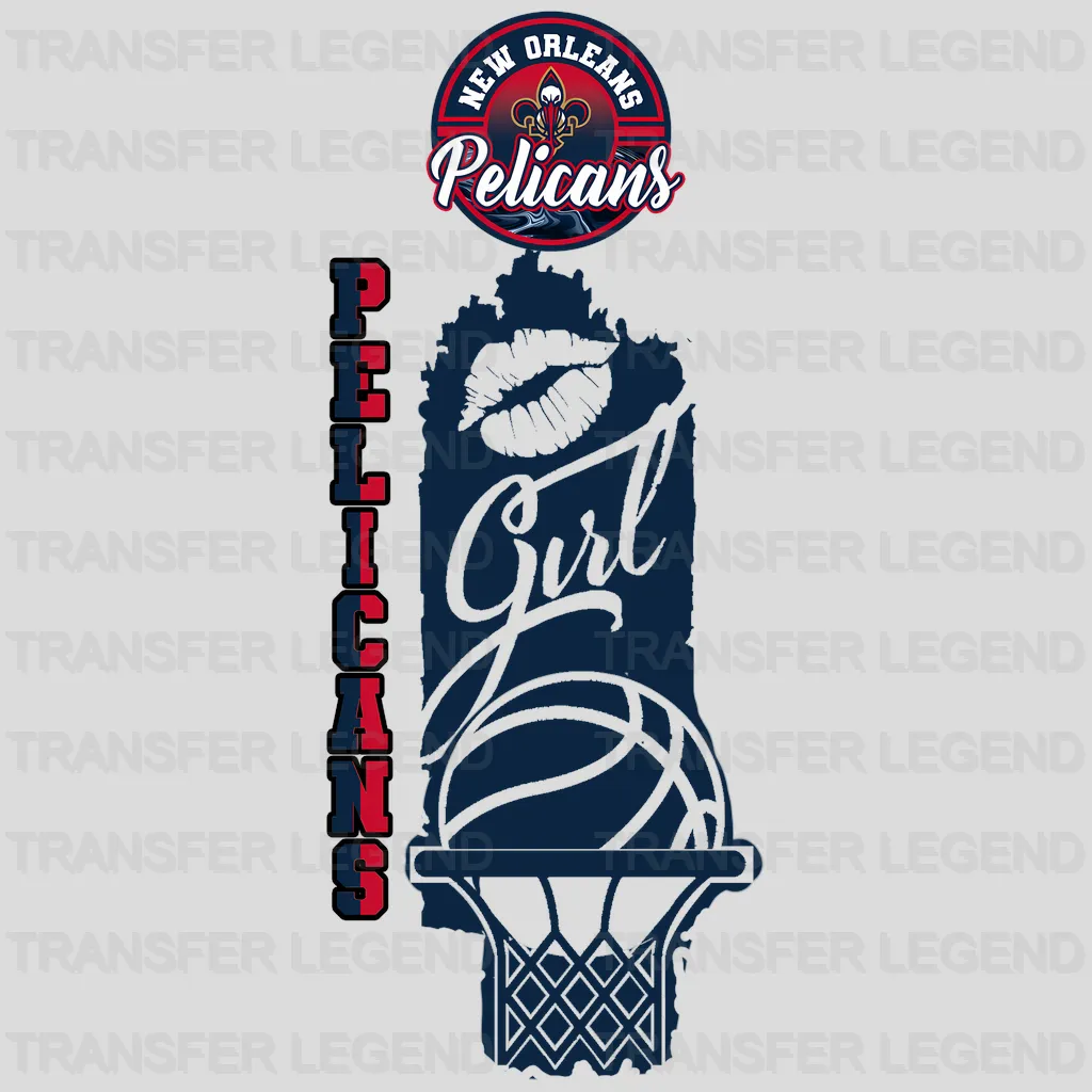 New Orleans Pelicans NBA Vertical Strip Banner Logo Blue - DTF Iron On Transfer