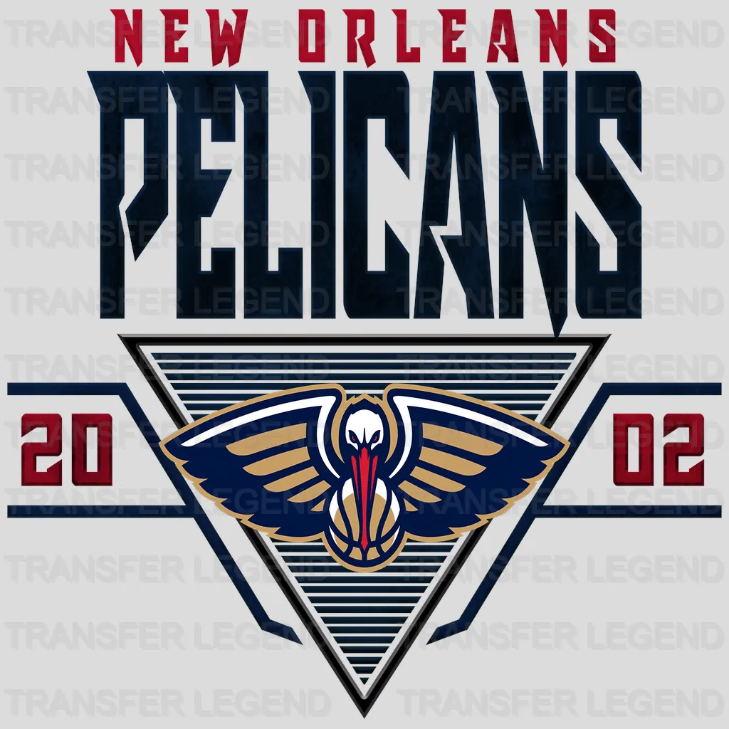 New Orleans Pelicans NBA Triangle Banner Logo - DTF Iron On Transfer