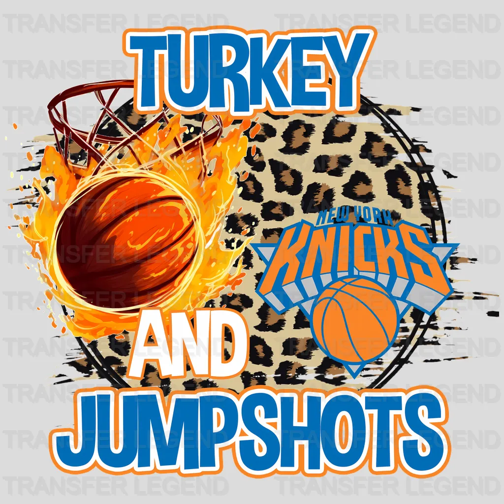 New York Knicks NBA New York Turkey And Jumpshots DTF Iron On Transfer