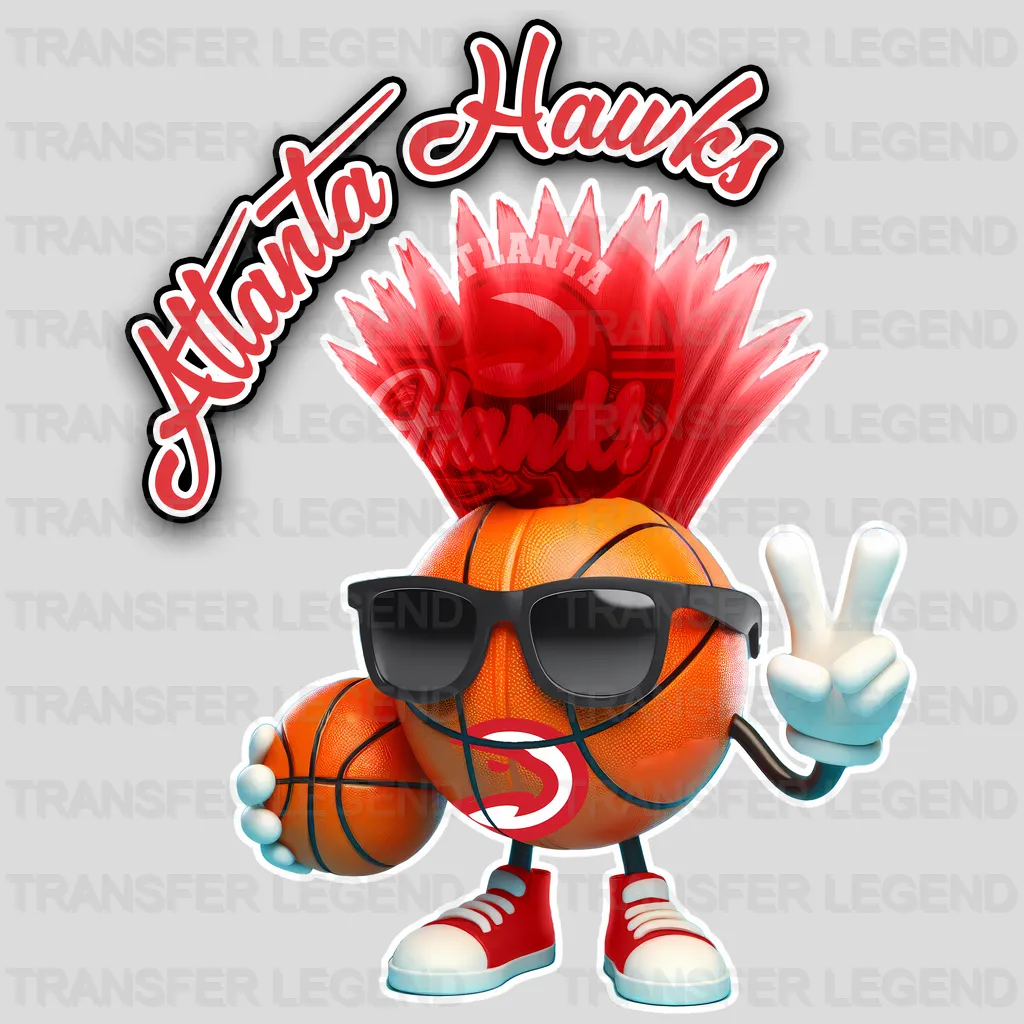 Atlanta Hawks NBA Cool Cartoon Character - DTF Iron On Transfer