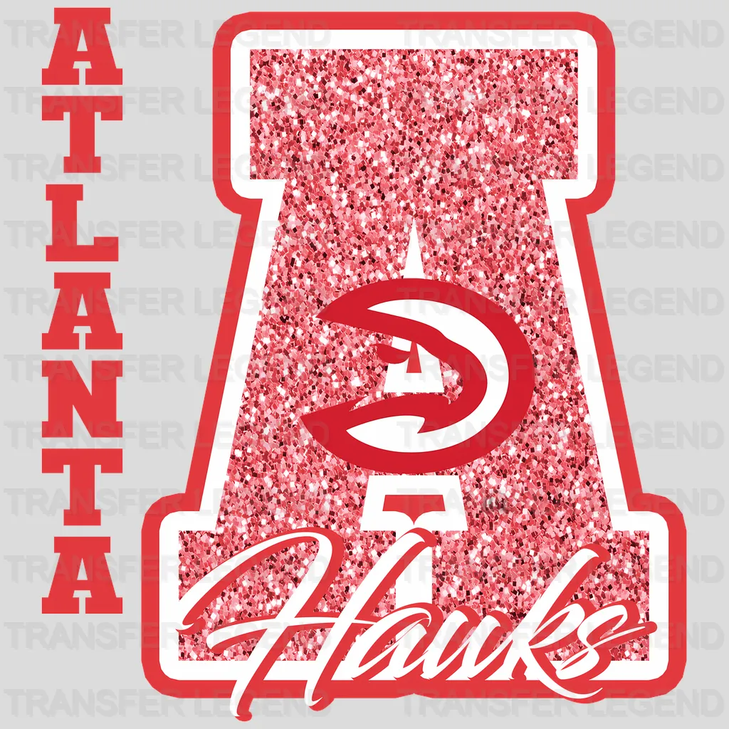 Atlanta Hawks NBA Glitter Chenille Letter A Logo - DTF Iron On Transfer
