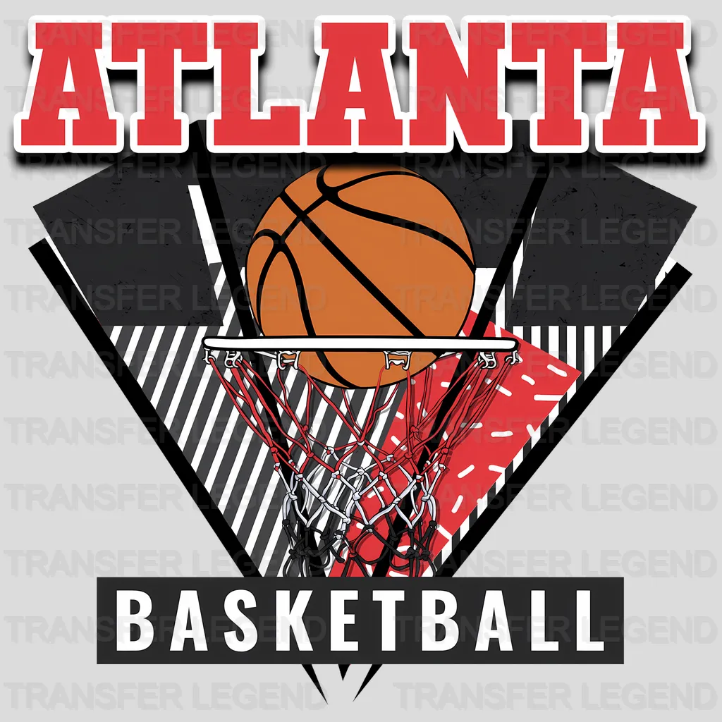 Atlanta Hawks NBA Triangle Geometric Art - DTF Iron On Transfer