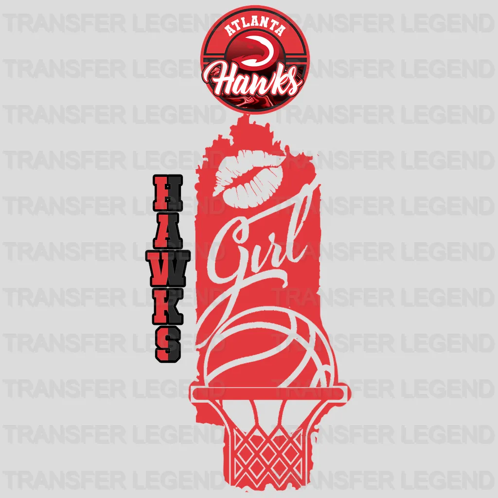 Atlanta Hawks NBA Hawks Girl DTF Iron On Transfer