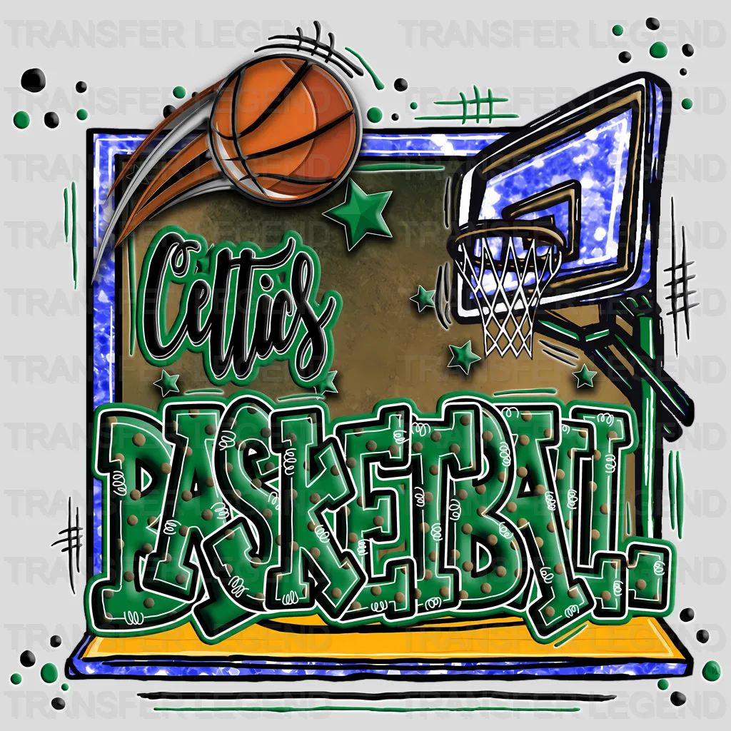 Boston Celtics NBA Graffiti Art - DTF Iron On Transfer