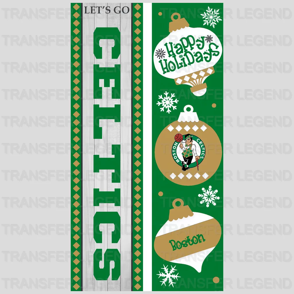 Boston Celtics NBA Vertical Strip Banner Logo Patterned - DTF Iron On Transfer