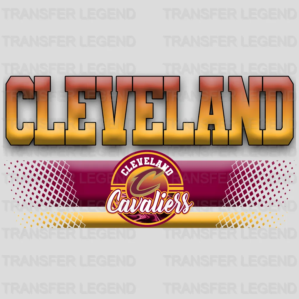 Cleveland Cavaliers NBA Text Logo Banner Gradient - DTF Iron On Transfer