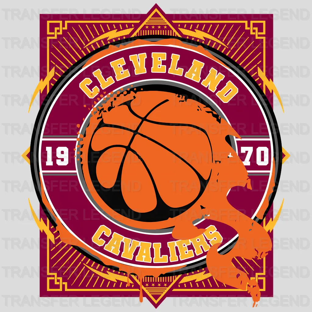 Cleveland Cavaliers NBA Orange Shape Logo Art - DTF Iron On Transfer