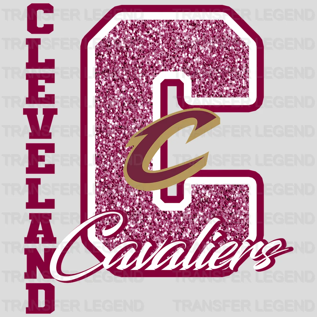 Cleveland Cavaliers NBA Glitter Chenille Letter C Logo - DTF Iron On Transfer