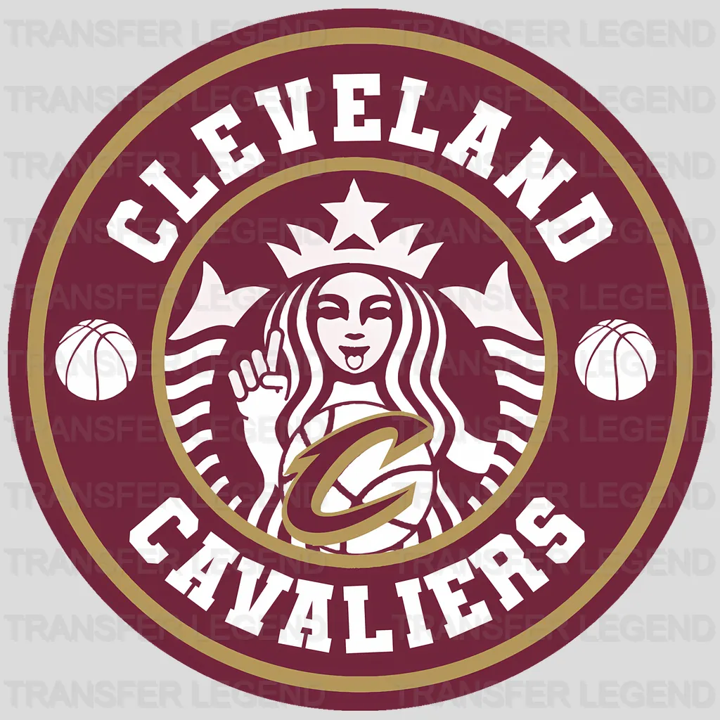 Cleveland Cavaliers NBA Coffee Logo Parody Emblem - DTF Iron On Transfer