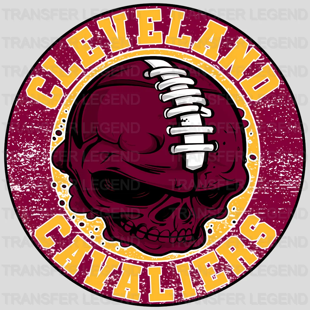 Cleveland Cavaliers NBA Wine Skull With Helmet Art - DTF Iron On Transfer