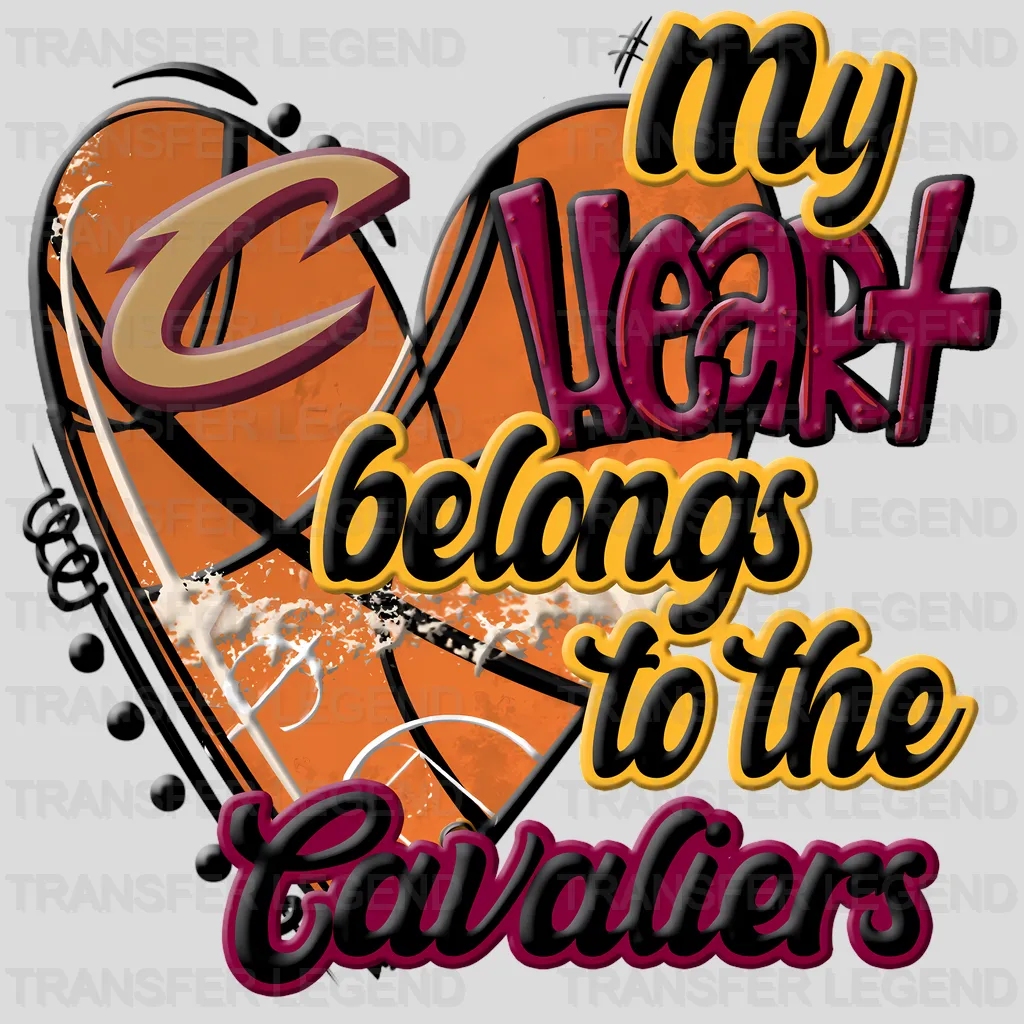 Cleveland Cavaliers NBA My Heart Belongs To The Cavaliers DTF Iron On Transfer