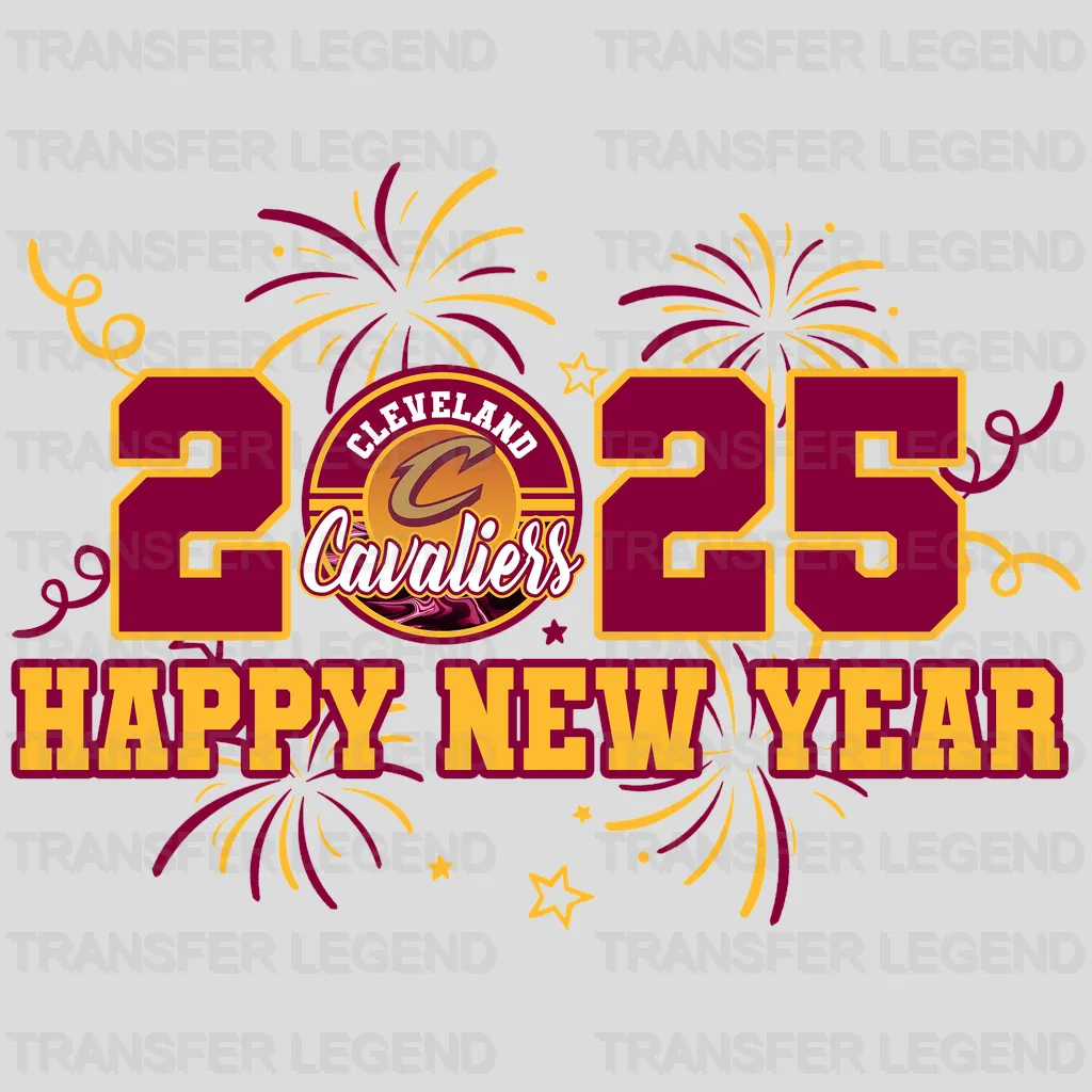 Cleveland Cavaliers NBA 2025 Happy New Year DTF Iron On Transfer