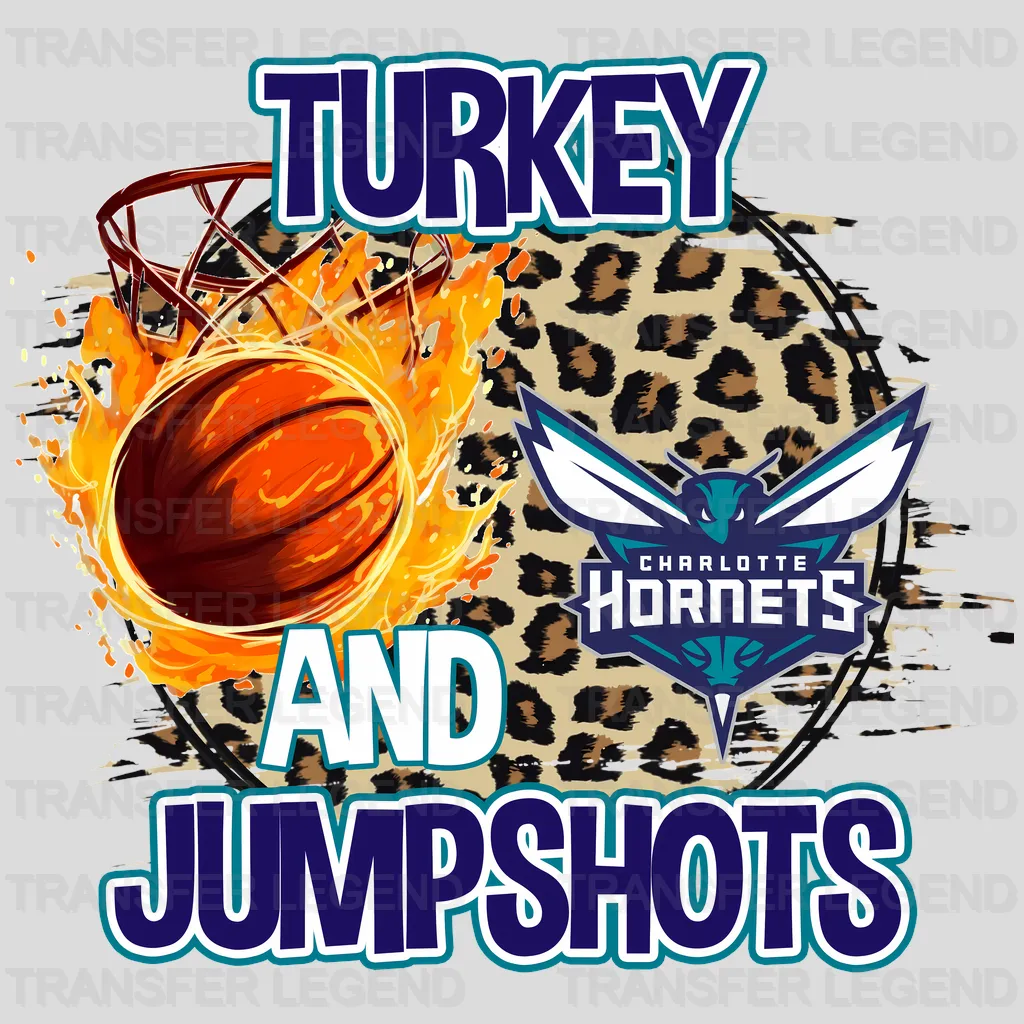 Charlotte Hornets NBA Turkey And Jumpshots DTF Iron On Transfer
