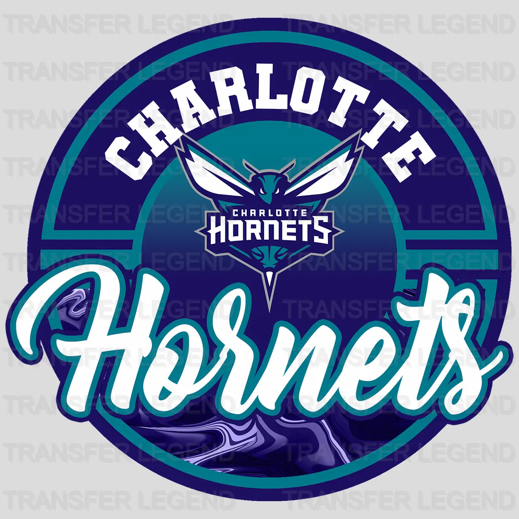 Charlotte Hornets NBA Classic Circle Logo Badge - DTF Iron On Transfer
