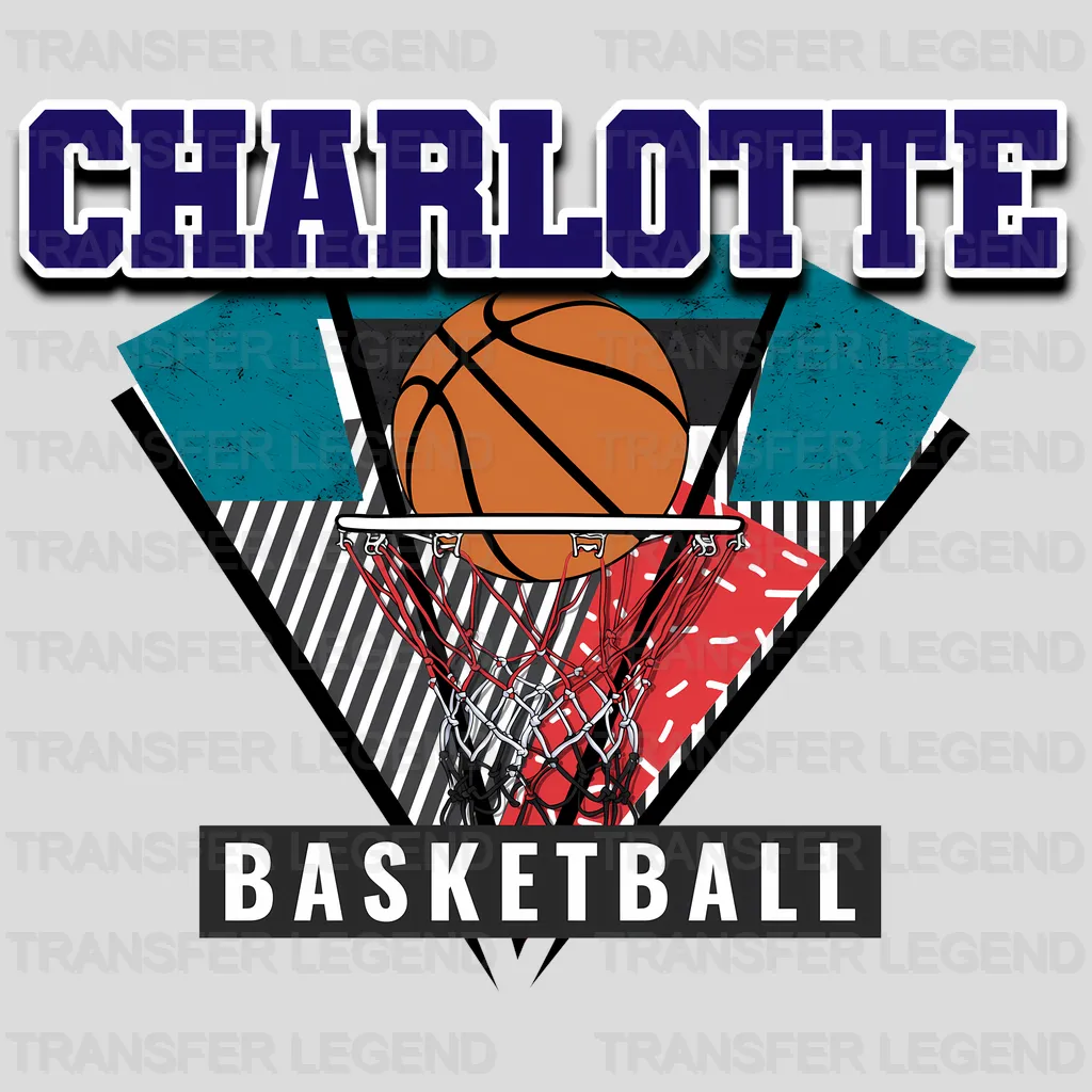 Charlotte Hornets NBA Triangle Geometric Art - DTF Iron On Transfer