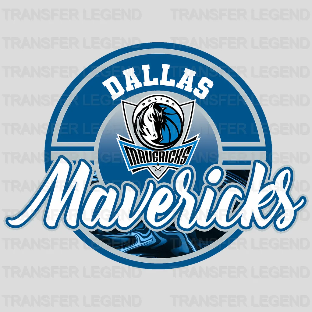 Dallas Mavericks NBA Classic Circle Logo Badge - DTF Iron On Transfer