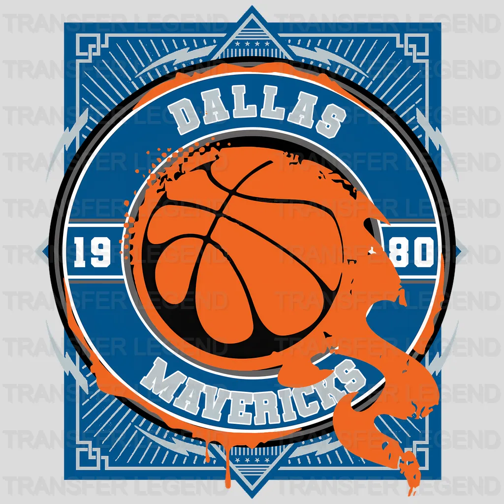 Dallas Mavericks NBA Orange Shape Logo Art - DTF Iron On Transfer