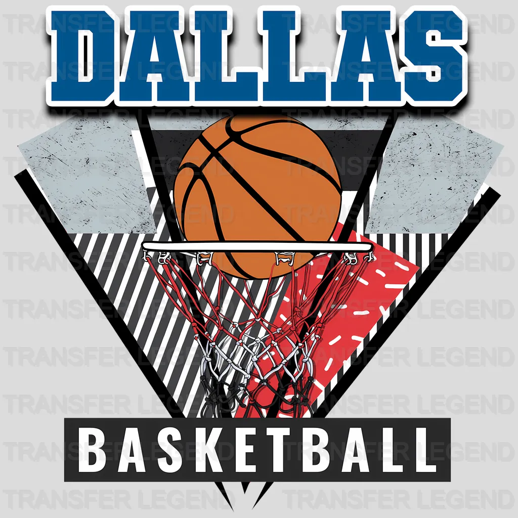 Dallas Mavericks NBA Triangle Geometric Art - DTF Iron On Transfer